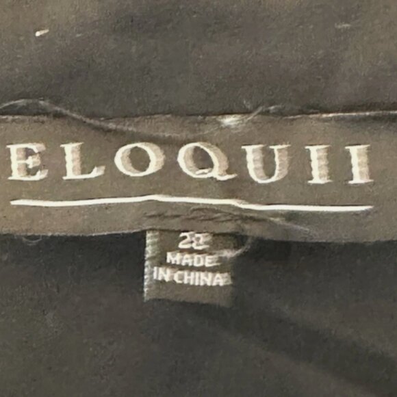 Eloquii Women's Plus 28 Black Satin Mini Wrap Dress Sexy Evening Classic - Picture 4 of 4